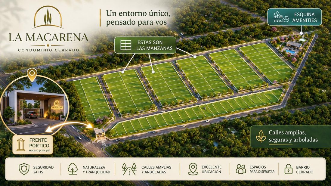 Plano maestro de La Macarena con amenities